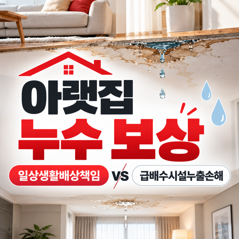아랫집 누수 보상 누가 해줄까? 일상생활배상책임 급배수시설누출손해 차이