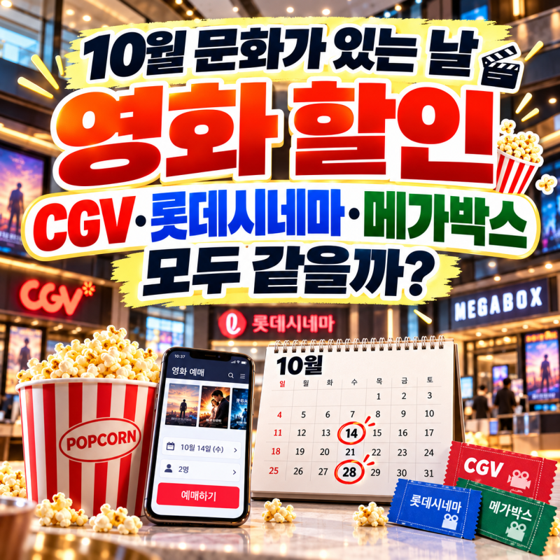 10月の文化のある日映画割引、CGV、ロッテシネマ、メガボックスは全て同じ？