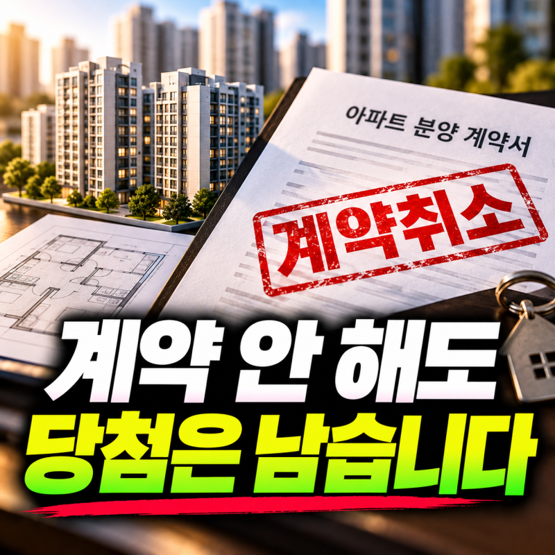 청약 당첨됐는데 계약금이 없다면? 포기하면 청약통장도 다시 못 쓸까