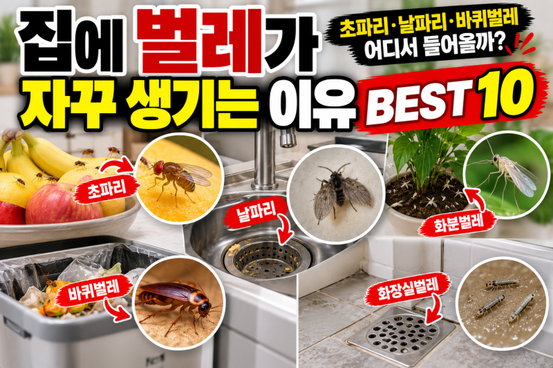 집에 벌레가 자꾸 생기는 이유 BEST 10