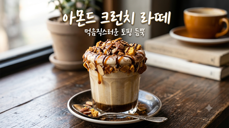 〔홈카페 레시피〕 고소함 듬뿍 '아몬드 크런치 라떼'