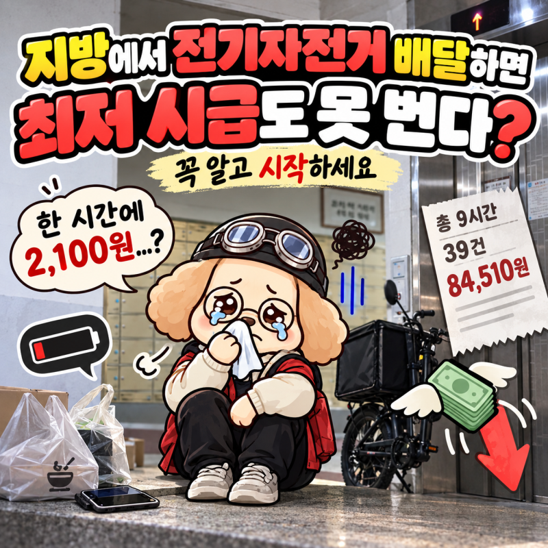 지방에서 전기자전거 배달하면 최저 시급도 못 번다? 꼭 알고 시작하세요