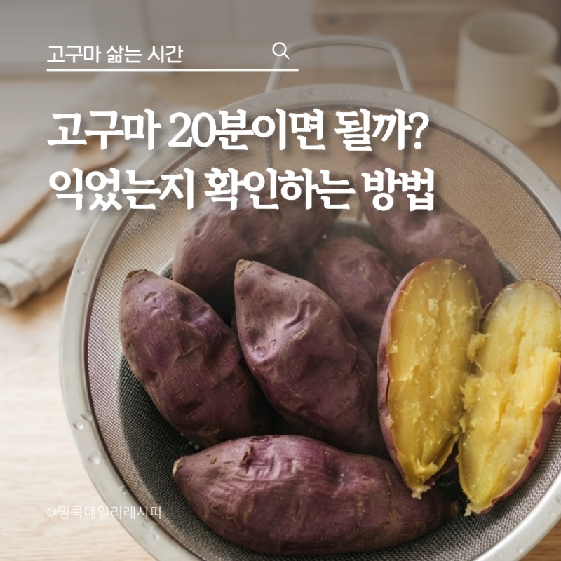 고구마 삶는 시간 20분? 물 양부터 익힘 확인까지