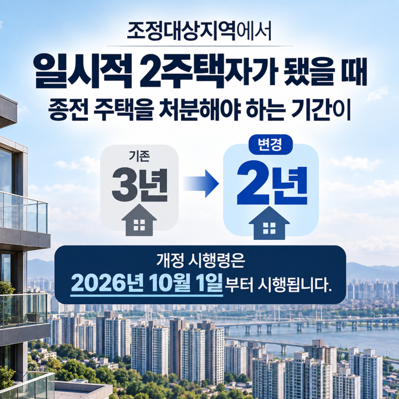 갈아타기 전에 날짜부터 보세요, 일시적 2주택 처분기한 2년으로