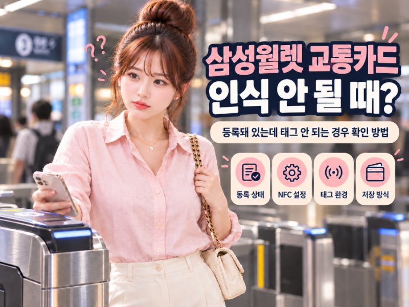 삼성월렛 교통카드 인식 안 될 때? 등록돼 있는데 태그 안 되는 경우 확인 방법