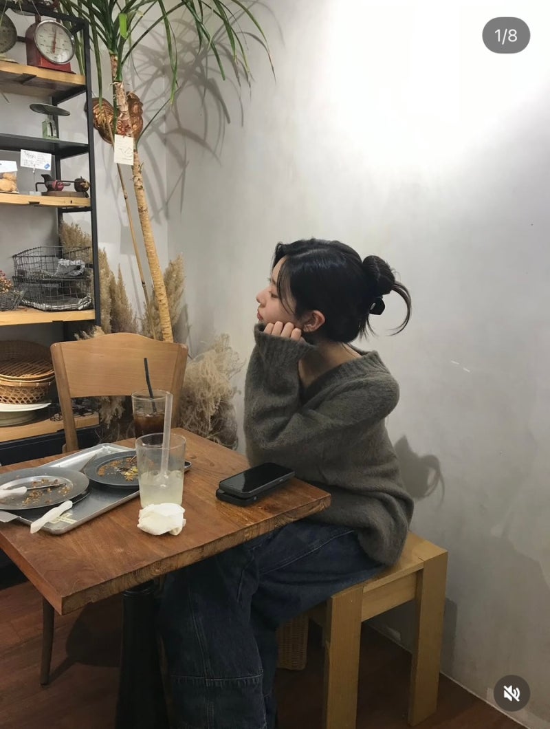 김민주 인스타 일상 사복 여자 겨울 니트 코디 스타일 추천