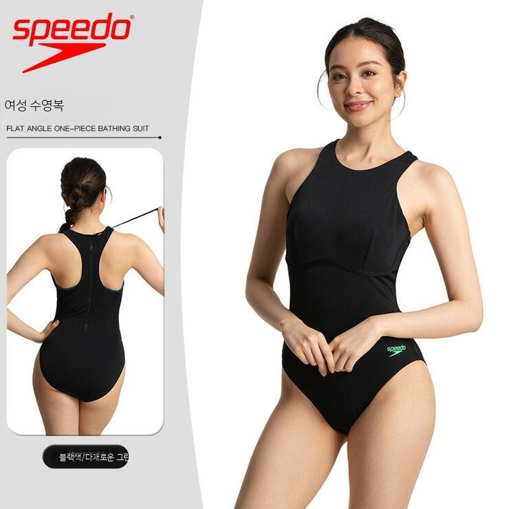스피도 수영복 여성용 원피스 수영복 삼각 슬림핏 날씬해 보이는 자외선 차단 스포츠 해변 ....