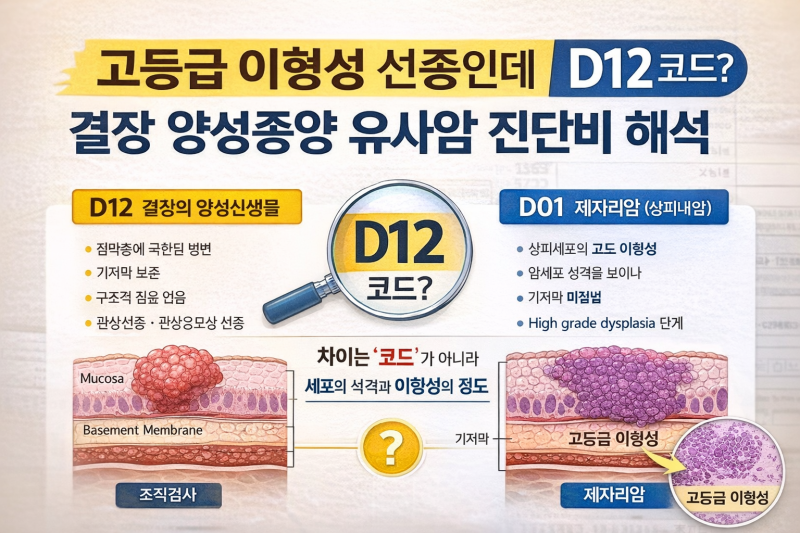 결장 양성종양 D12 고등급 선종, 유사암 진단비 받을 수 있을까? 보험사 기준 총정리