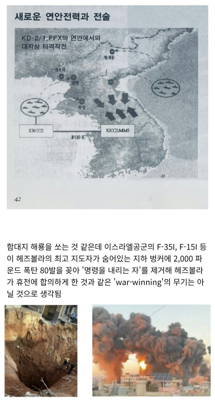  한국해군의 함대지 공격 컨셉트 그림