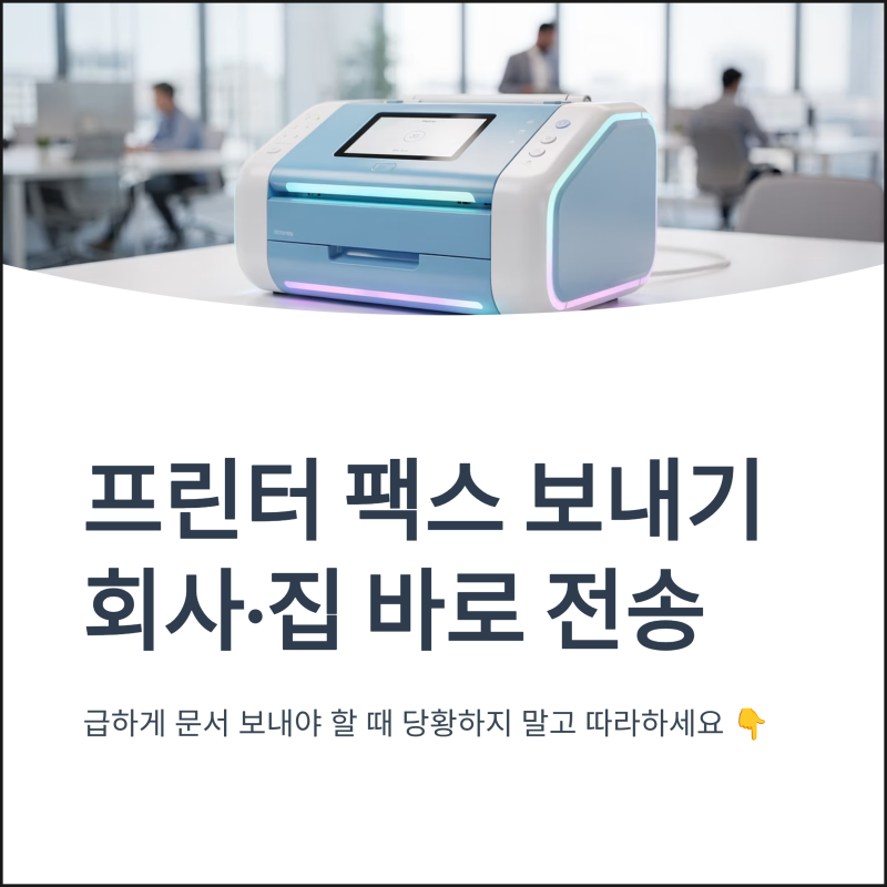 프린터 팩스 보내는 방법 회사 집 바로 전송하기