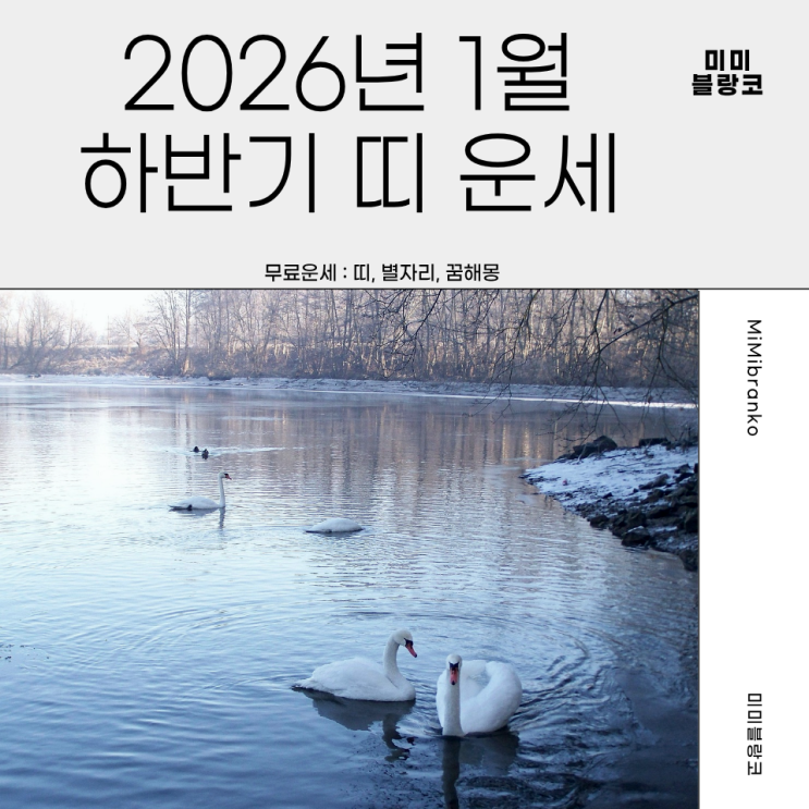  2026년 1월 하반기 띠별운세 총정리