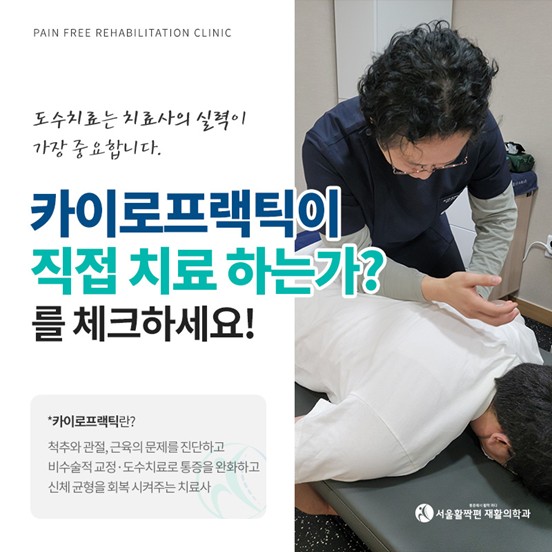 Manual therapy performed directly by a chiropractor — 본문 그림
