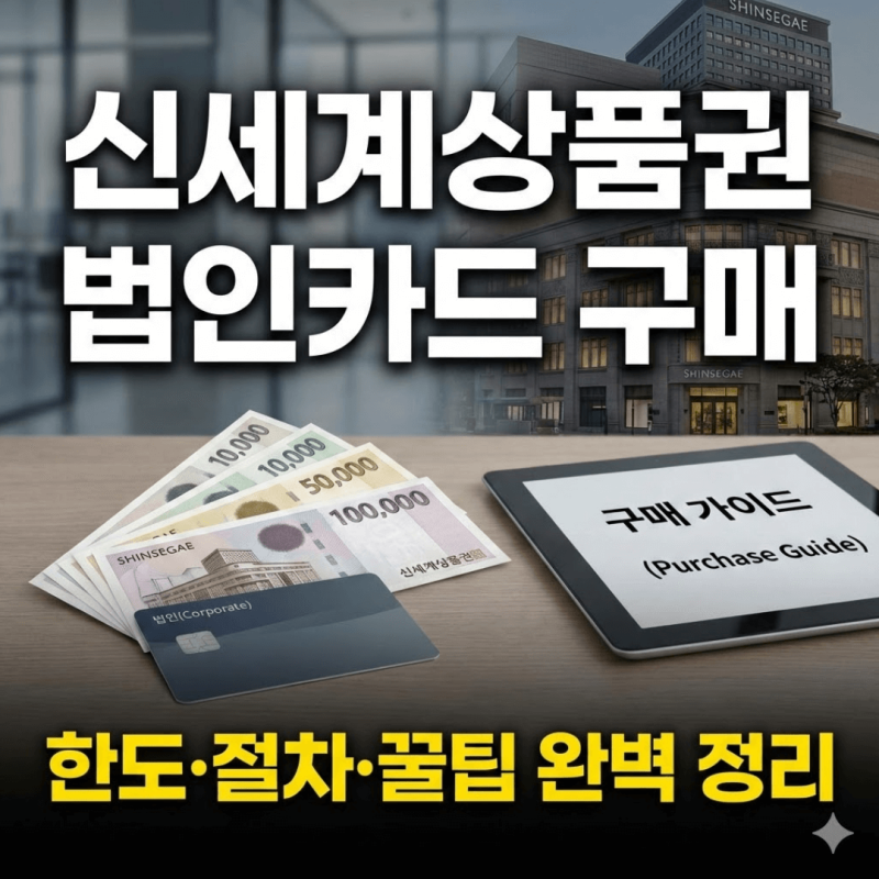 신세계상품권 법인카드 구매 방법 및 한도, 수수료까지 완벽 정리 (회계 처리 꿀팁)
