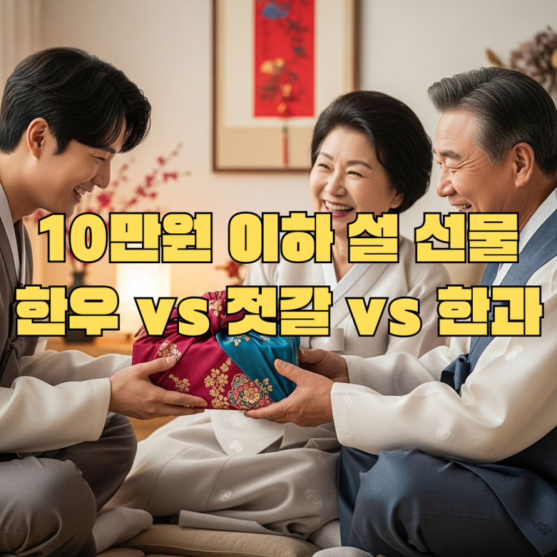 2026년 설날 선물세트 추천 3종 비교, 10만원 이하로 해결하는 한우 젓갈 한과 (부모님 시댁 명....