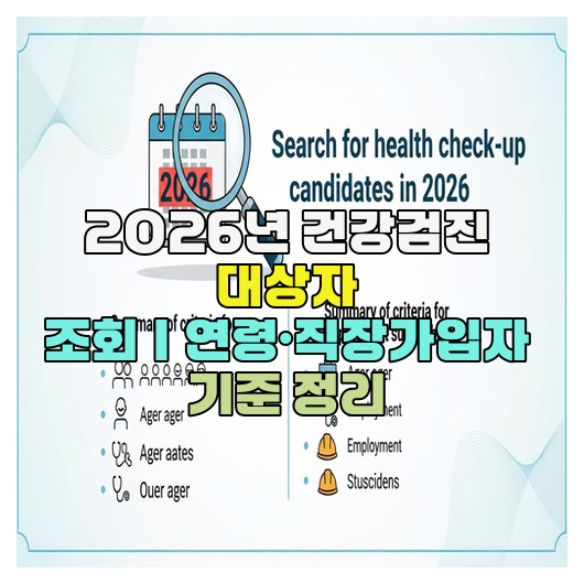  2026년 건강검진 대상자 조회｜연령·직장가입자 기준 정리
