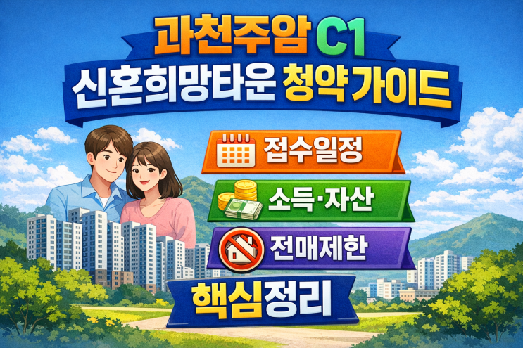 과천주암 C1 신혼희망타운 청약 가이드｜접수일정·소득자산·전매제한 핵심정리