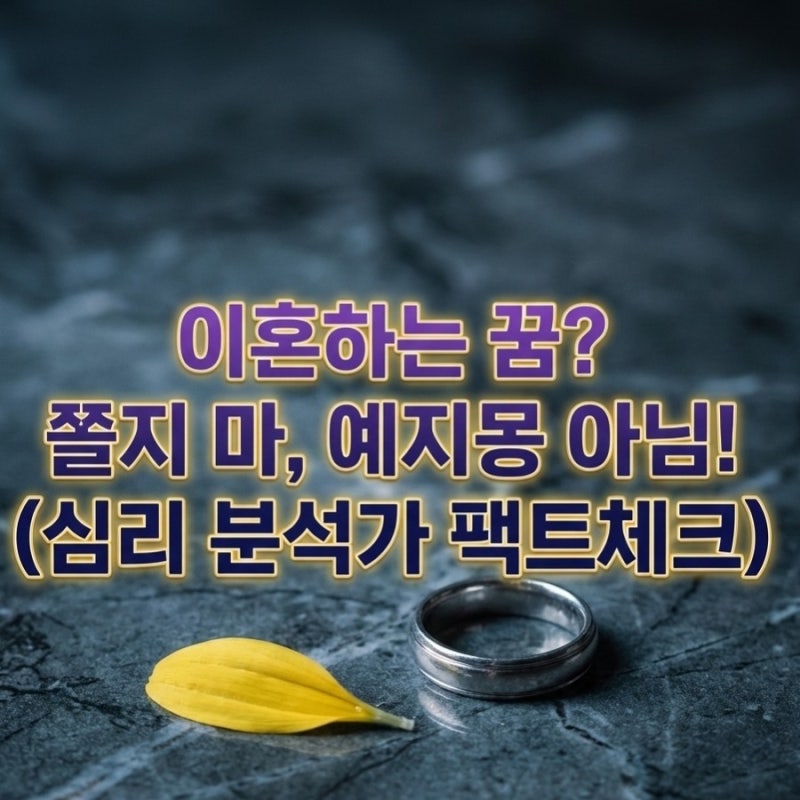 이혼하는 꿈? 쫄지마! 이별 아니고 독립이다.