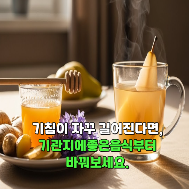  기침이 자꾸 길어진다면, 기관지에좋은음식부터 바꿔보세요.
