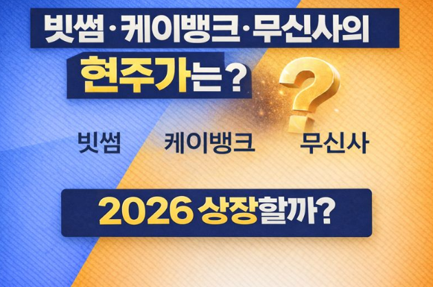  2026년 상장 유력 후보들 무신사,케이뱅크,빗썸 ..비상장 장외가는 어디쯤일까?