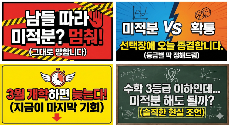  [2026 수능] 미적분 vs 기하 vs 확통, 겨울방학 선택과목 종결 가이드 (예비 고3 필독)