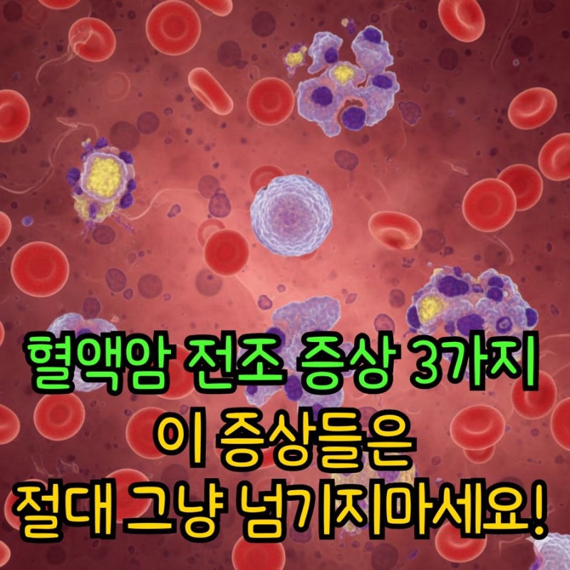 혈액암 전조 증상 3가지, 이 증상들을 그냥 넘가지마세요!