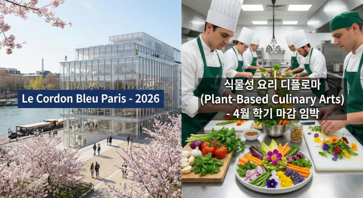  [2026 프랑스 유학] 르꼬르동블루 파리, 지금 준비해야 4월에 떠난다 (학비, 비건 과정 소개)