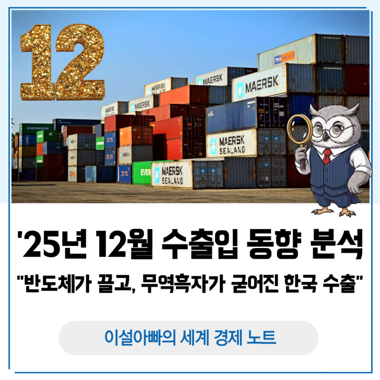  2025년 12월 수출입 동향 분석: 반도체가 끌고, 무역흑자가 굳어진 한국 수출