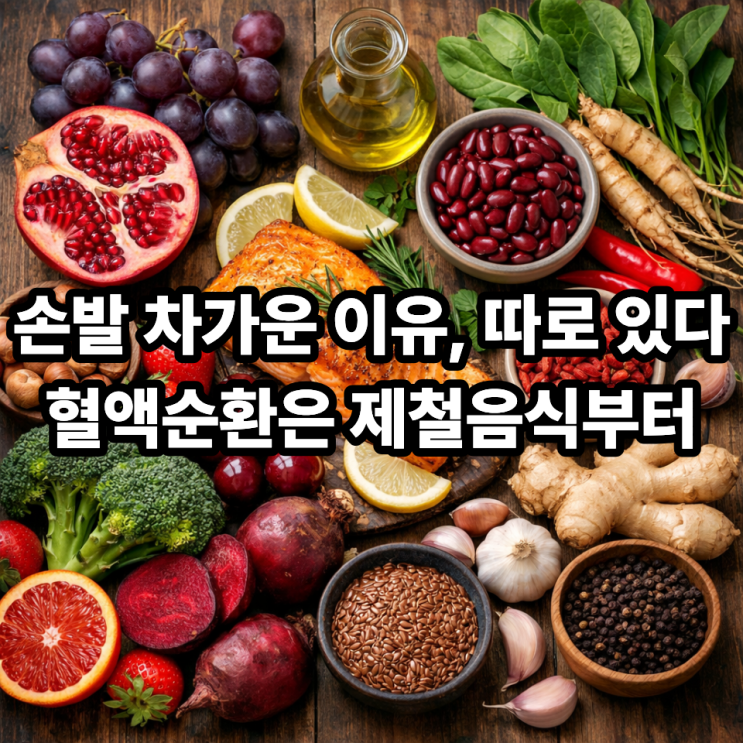   혈액순환에 도움이 되는 제철음식 정리｜손발 차가움, 식탁부터 바꿔보세요