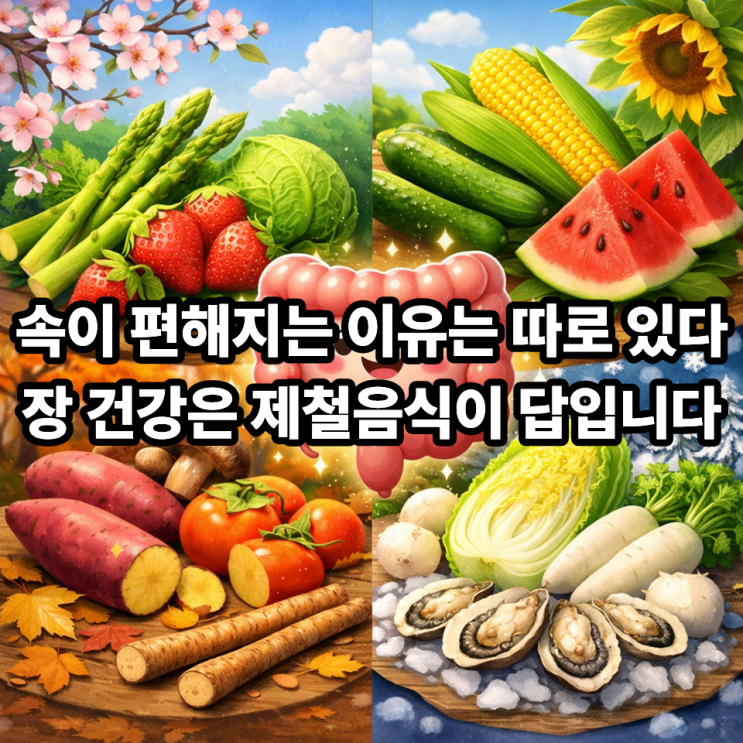   장 건강에 좋은 제철음식, 계절별 추천 식재료｜배 속 환경은 계절 따라 달라집니다