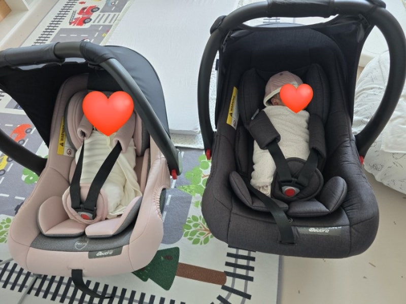 쌍둥이 육아템 신생아 페도라 바구니카시트 사용방법