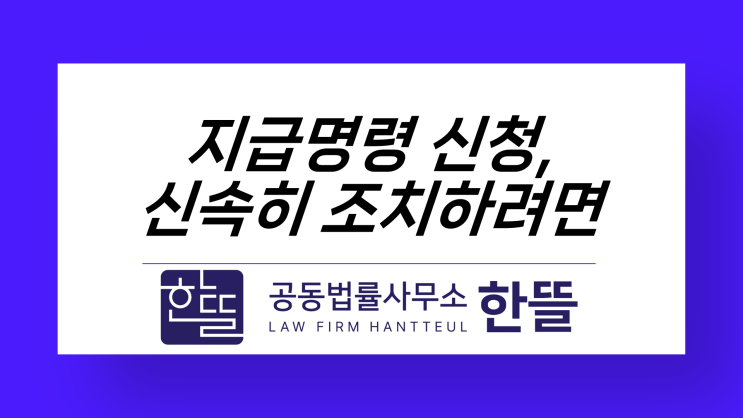  [세종시지급명령변호사]  지급명령, 신속한 조치를 위해서는