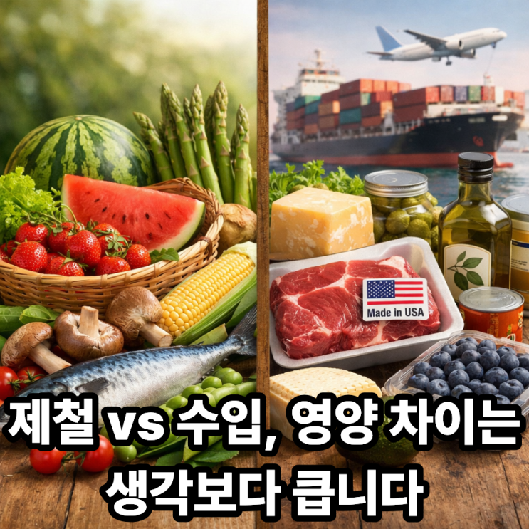  제철음식과 수입 식재료의 영양 차이｜같은 음식, 왜 몸 반응은 다를까?