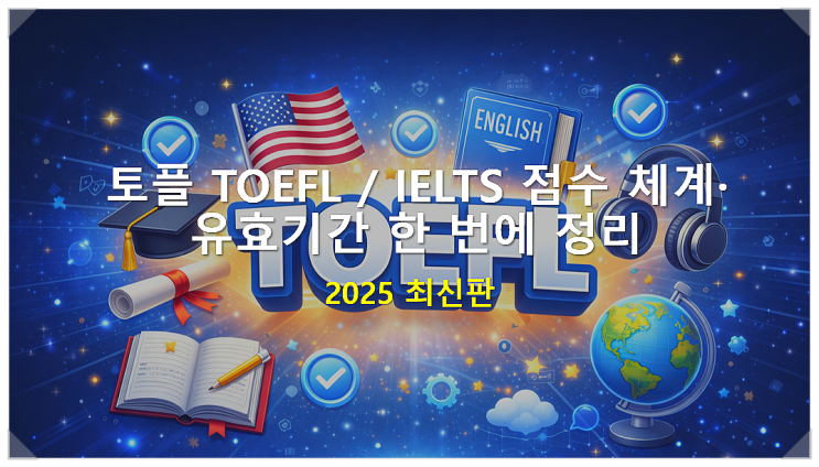  토플 아이엘츠시험, TOEFL/IELTS 점수 체계·유효기간 정리! (2025 최신판)
