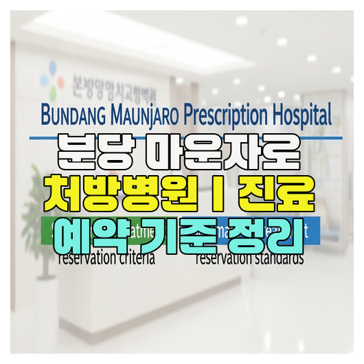  분당 마운자로 처방병원｜진료 예약 기준 정리