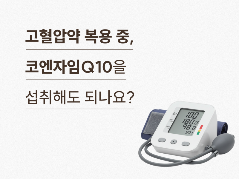 고혈압약 복용 중 코엔자임Q10을 섭취해도 되나요?