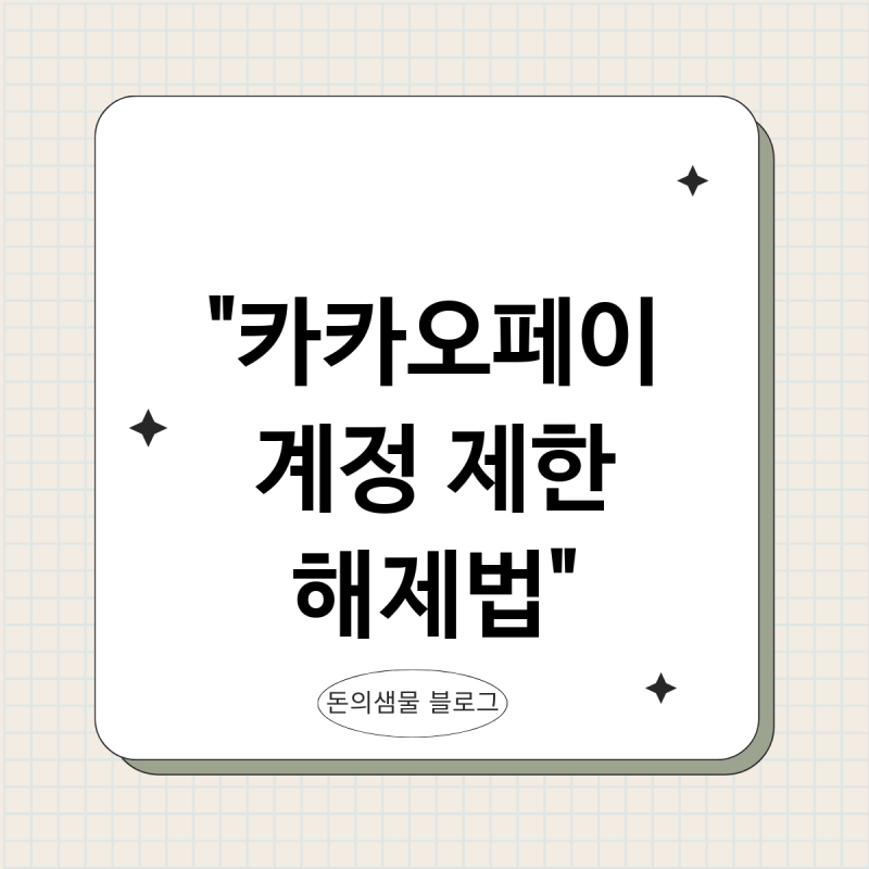 갑자기 막힌 카카오페이 계정 제한 푸는 방법과 확실한 예방 꿀팁