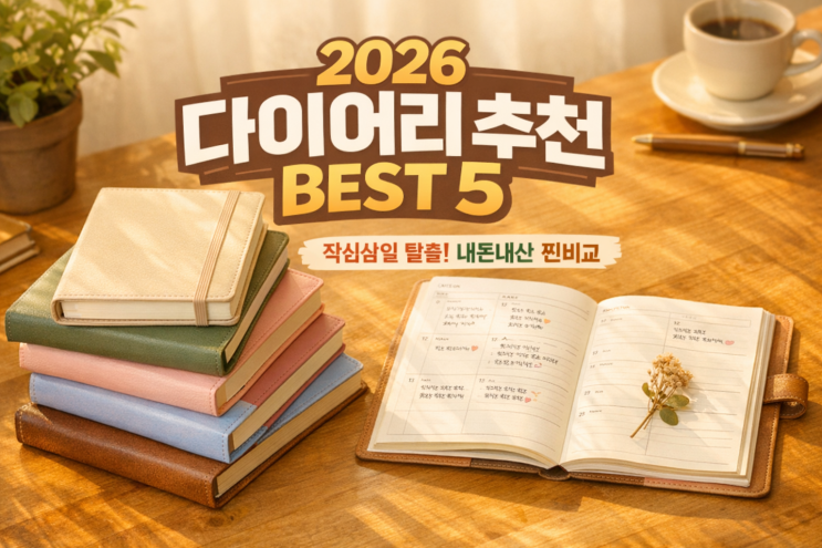  작심삼일 방지! 2026년 다이어리/플래너 BEST 5