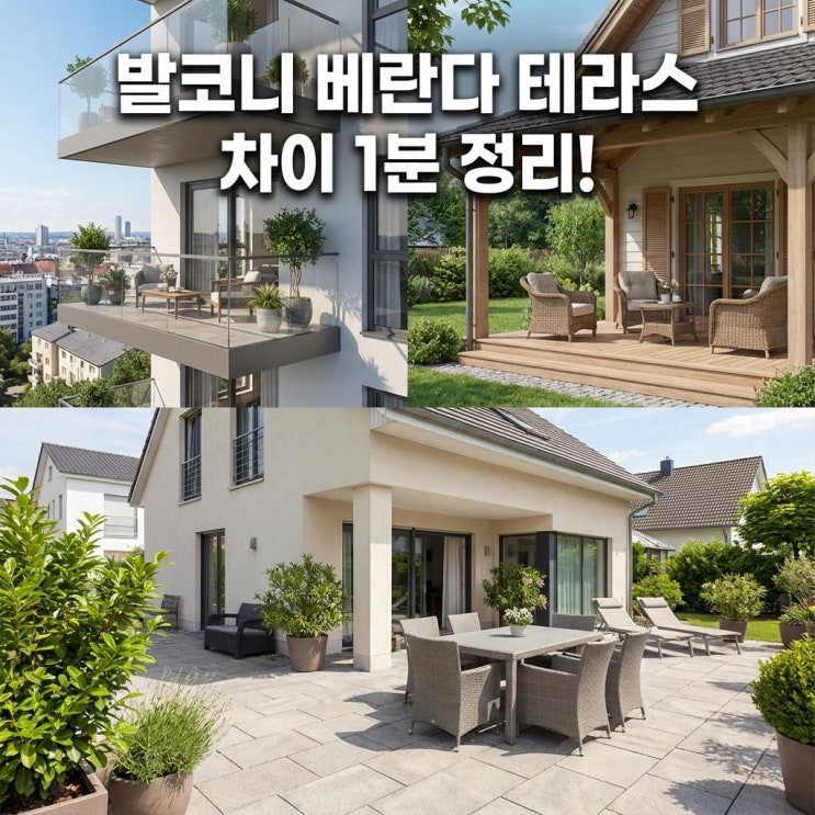  발코니 베란다 테라스 차이 1분 정리! 불법 확장 구별법과 이행강제금 피하기 (아파트 vs 빌라)