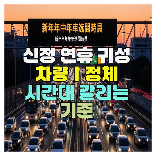  신정 연휴 귀성 차량｜정체 시간대 갈리는 기준