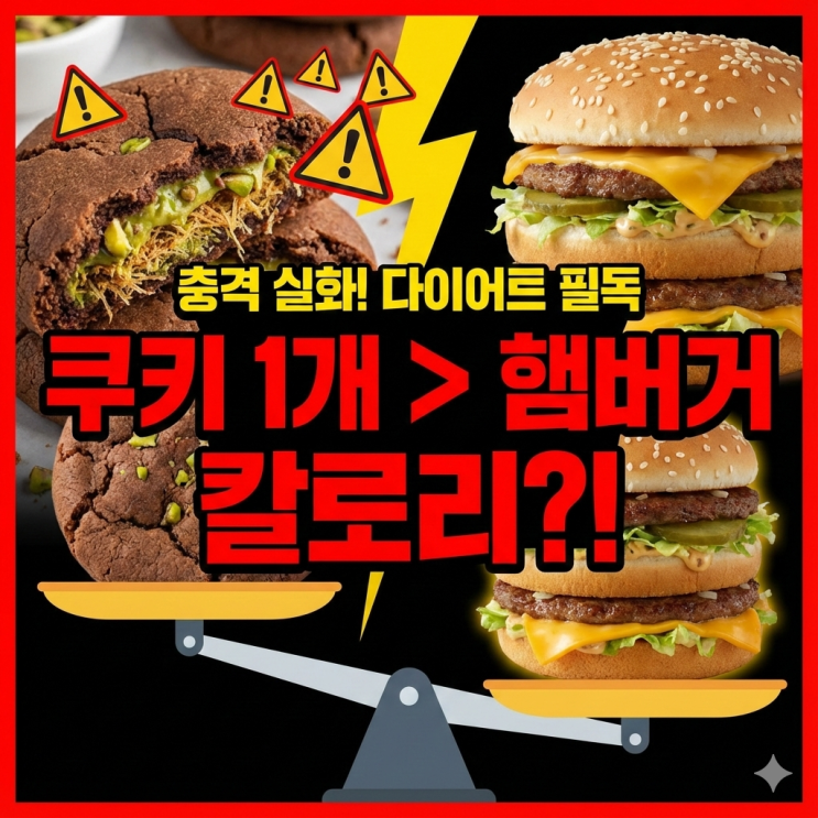  [두존쿠/두바이초콜릿] 쿠키 1개가 햄버거보다 높다고? 칼로리 충격 실화 분석 (다이어트 필독)