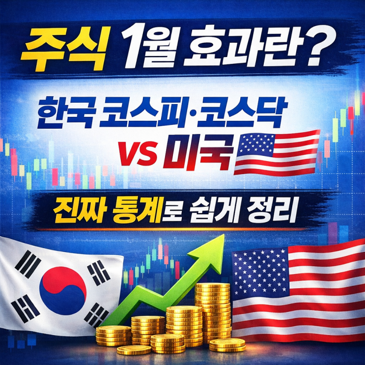  주식 1월 효과란? 한국 코스피·코스닥 vs 미국장, 진짜 통계로 쉽게 정리