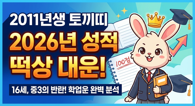  [2011년생 토끼띠] 2026년 운세 총정리! 16세, 중3의 반란? 성적 떡상의 해! (학생/학부모 필독)