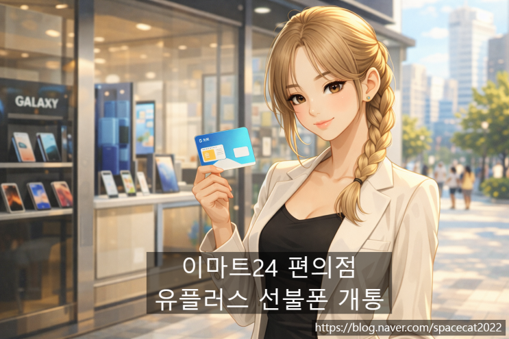  이마트24 편의점 유심 유플러스 선불폰 개통 절차