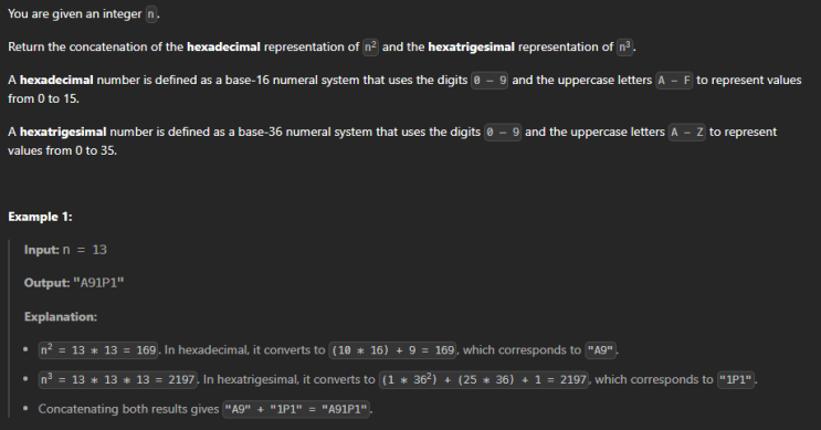  JAVA_LeetCode 3602_Hexadecimal and Hexatrigesimal Conversion