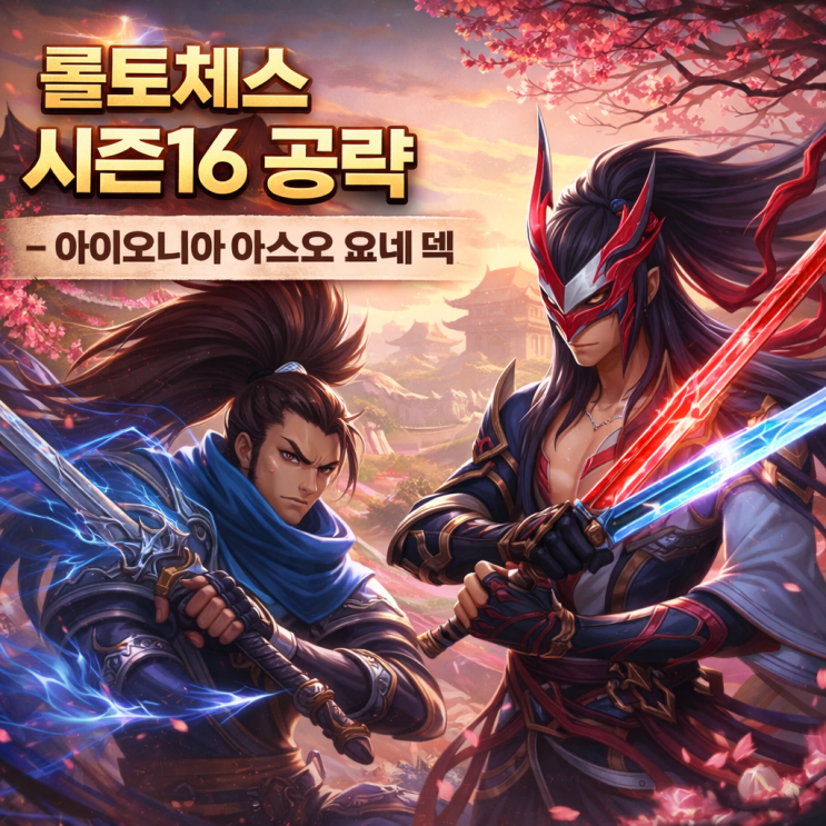 [시즌16] 롤토체스 리롤덱 : 아이오니아 야스오 요네 덱