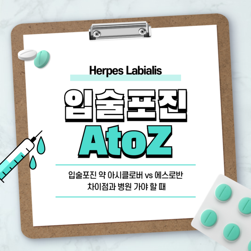 입술포진 약 아시클로버 vs 에스로반 차이점과 병원 가야 할 때