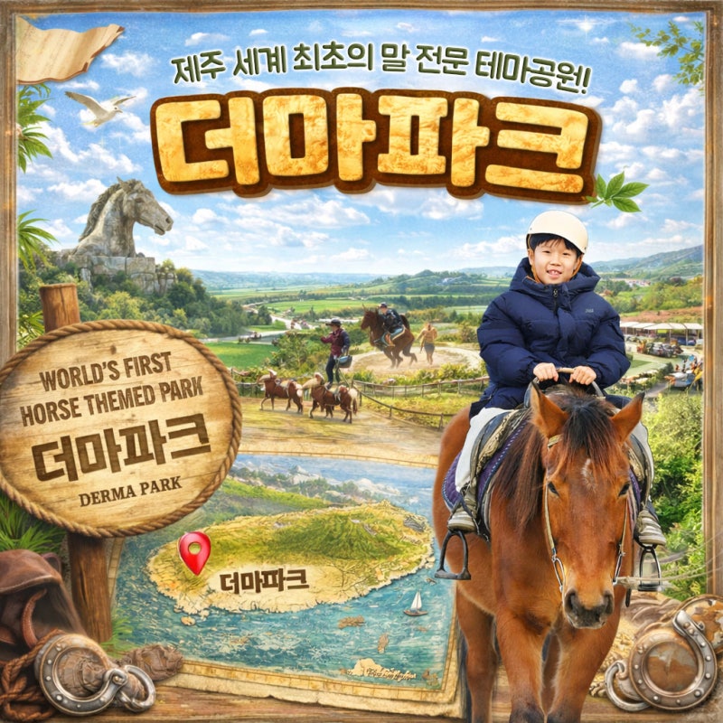 제주 일주일 살기, '더마파크' 세계 최초 말 테마공원 제주 아이와 말타기 말 공연 체험 할인 ....