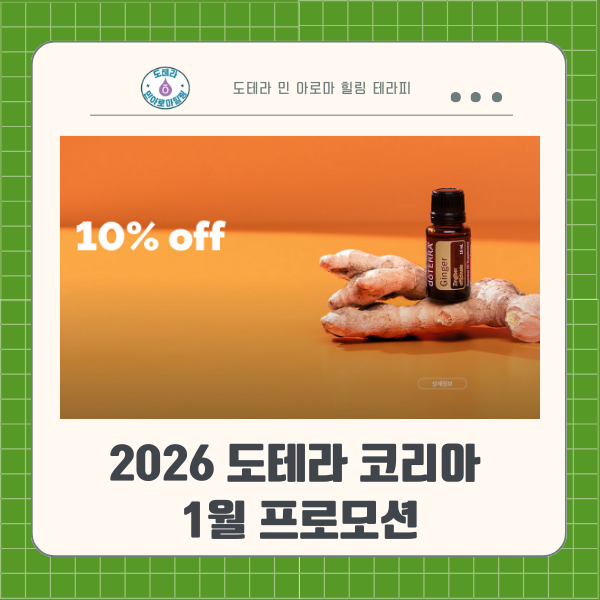  2026년 도테라 1월 프로모션 총정리! 도테라 진저 오일 10% 할인 & 득템 선물
