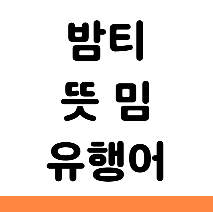  밤티 뜻 밈 유래 유행어