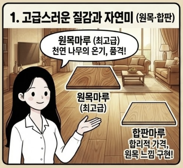  원목마루 합판마루 강화마루 강마루란? 장단점 평당공사비와 관리방법